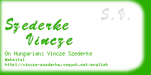 szederke vincze business card